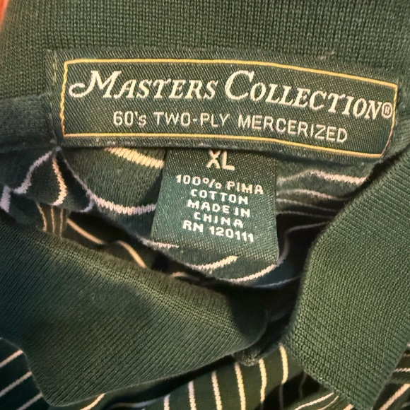 Master’s Collection Green Polo Shirt with Horizontal Stripes and Classic Collar - Picture 4 of 7